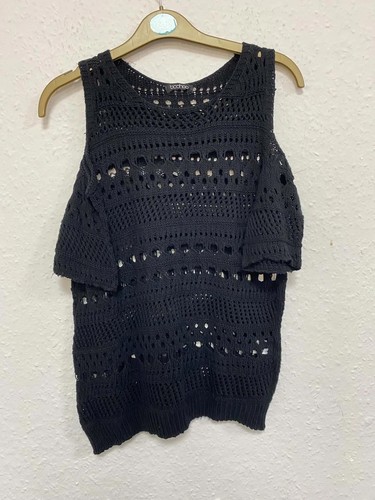 Boohoo black open - black, crochet