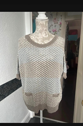 Womens grey blue beige knit - blue,