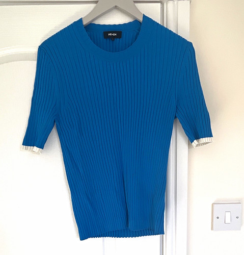 Blue rib knit - rib-knit, neck