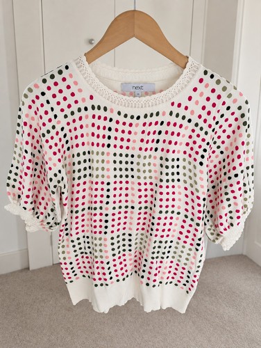 Next cream polka dot knit - cream, top
