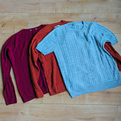 Womens cable knit pullover - tu,