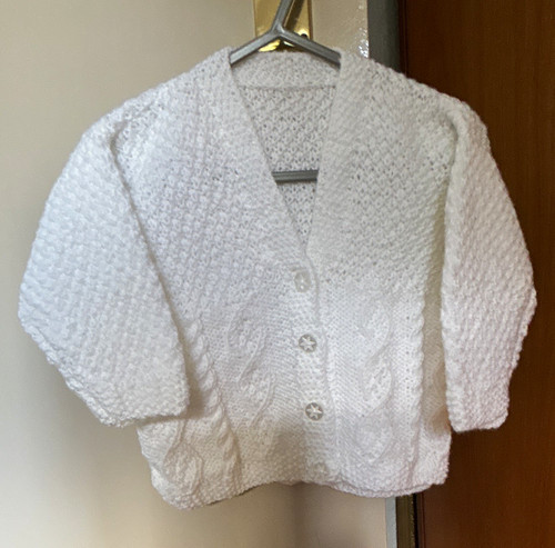Baby white cable knit neck - baby,