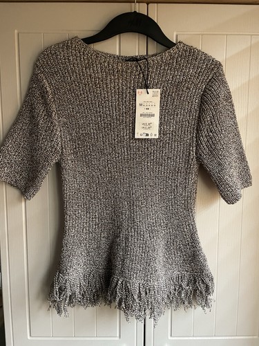 Zara knitted short sleeve - knitted, top
