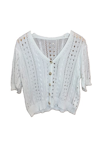 White open knit - white, short