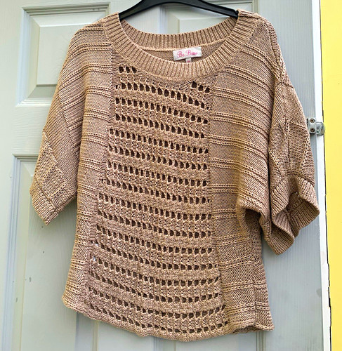Beau beige open - open-knit, round