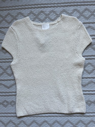 Cream knit short sleeve - h&m,