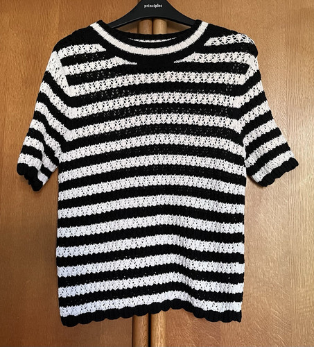 Black white striped - white,