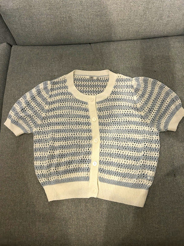 Blue white striped knit - m, blue/white