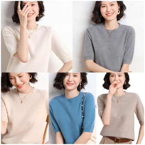 Womens crew neck knit top - crew,
