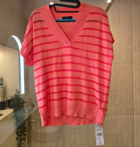 Women coral striped - coral,