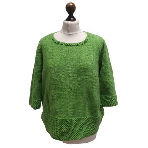 Knitted jumper green short - knitted,