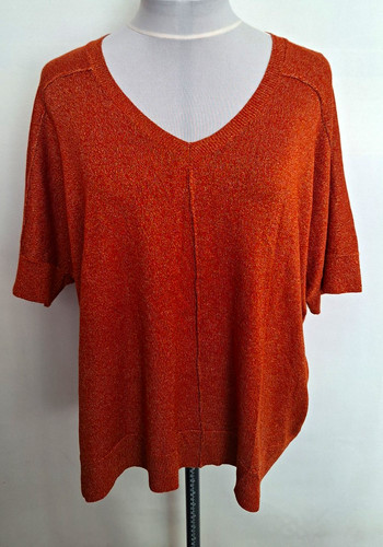 Orange metallic knit - orange,