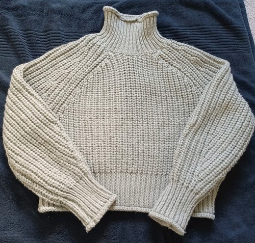 Green chunky ribbed knit - green,