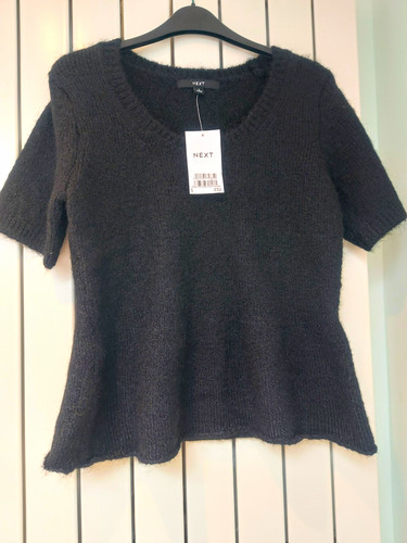Next black knit short - black, sleeve
