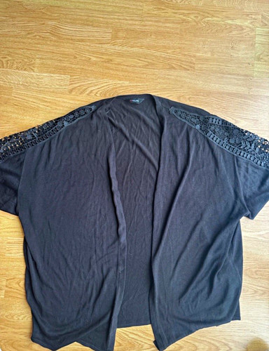 Yours black knit neck - black, v-neck