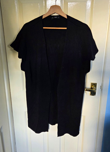 Black knit v neck - black,