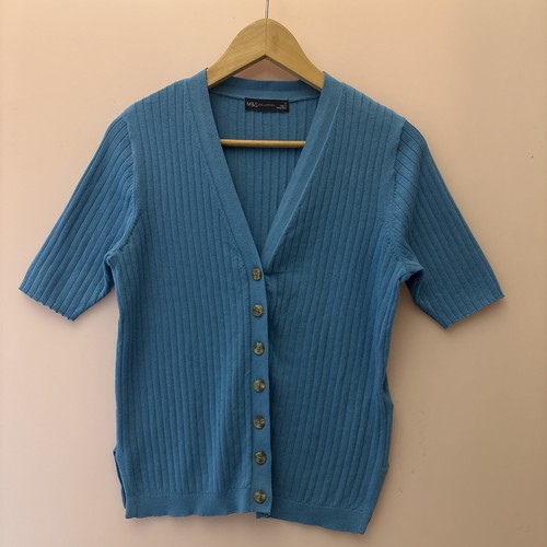 Blue ribbed knit - m&s,