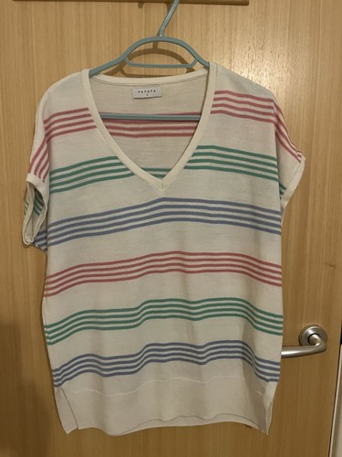 Papaya white striped - striped, short