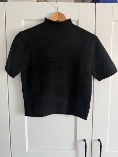 Zara black knit crop short - knit,
