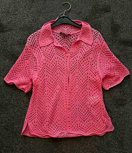 Peacocks pink open knit button - peacocks, open-knit