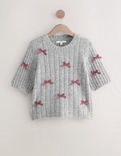 Next grey tartan bow - next, neck