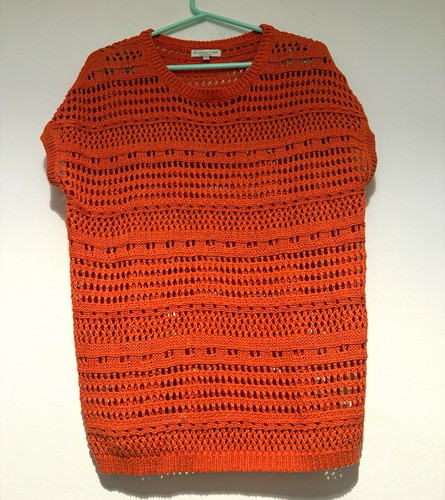 Orange open knit round - f&f,