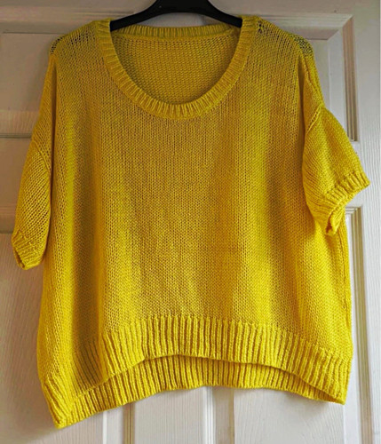 Womens yellow cotton - yellow, knit