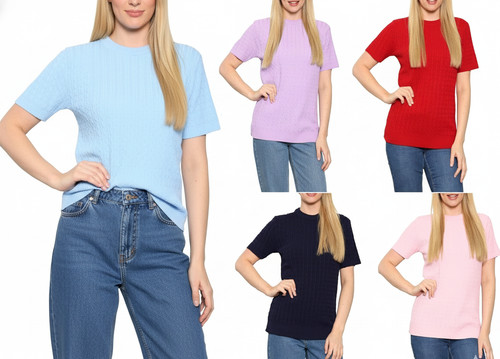 Women knitted short sleeve - knitted,