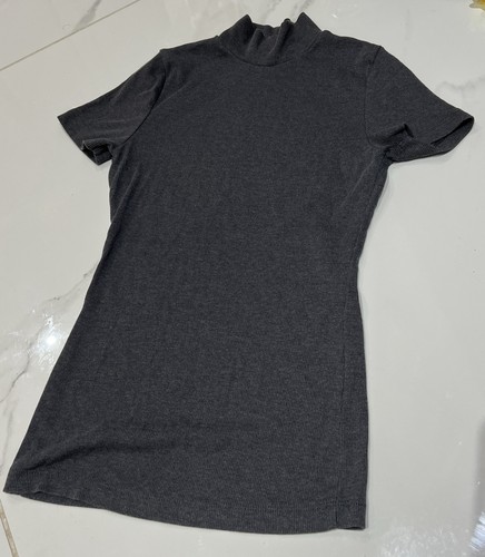 Grey ribbed high - ribbed, short