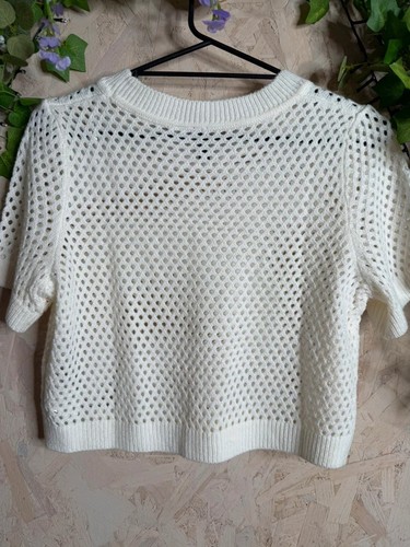 White open knit short - white,