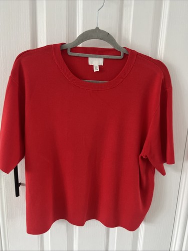 Knitted top red xl - h&m, short