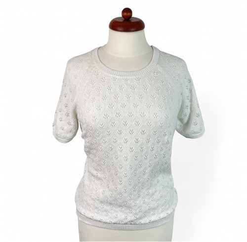 White pointelle knitted - white,