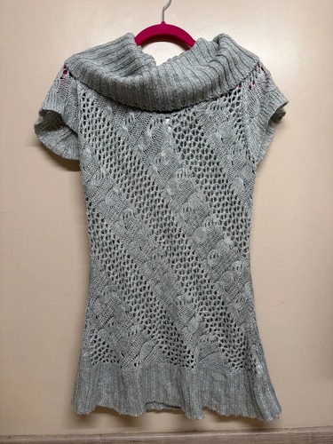Y2k grey cowl neck open - grey,