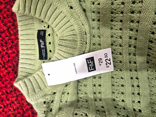 Green open knit cotton - f&f,