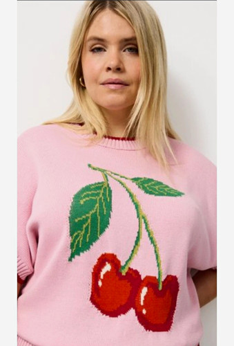 Women pink cherry graphic - tu,