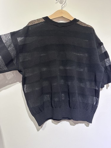 Womens black sheer stripe knit - womens,