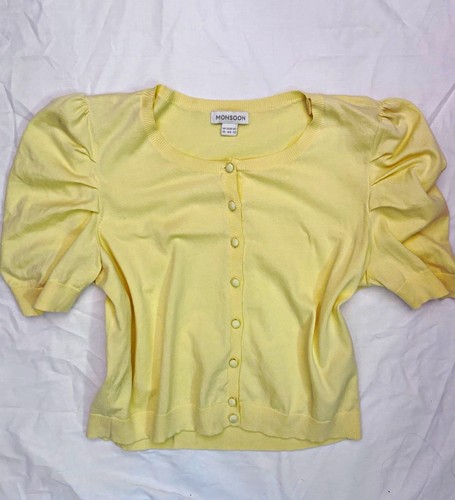 Monsoon yellow knit button - yellow,
