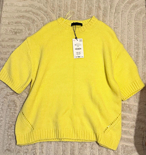 Zara women yellow knit - zara,
