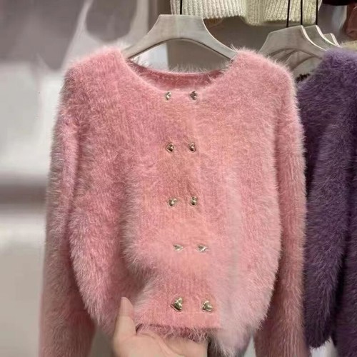 Women warm faux fur - warm, knitted