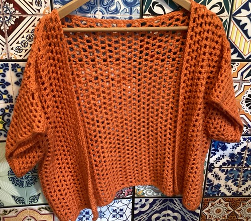 Handmade orange crochet - orange,