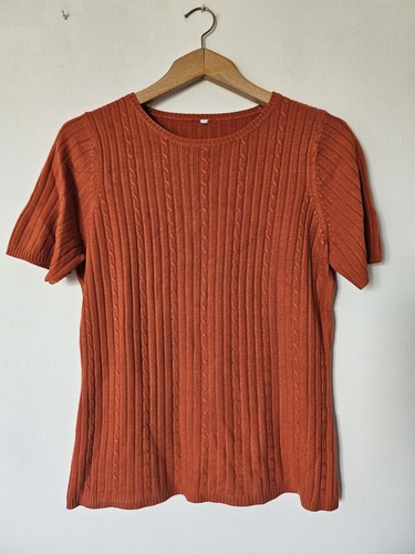 Bhs burnt orange ribbed - orange, cable