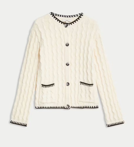 Cardigan cable knit short - m&s,