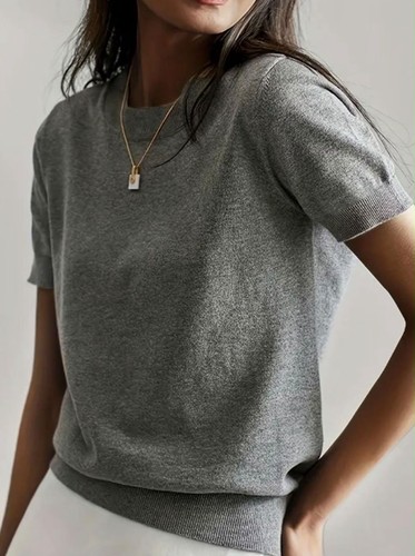 Women short sleeve knit jumper - knit,
