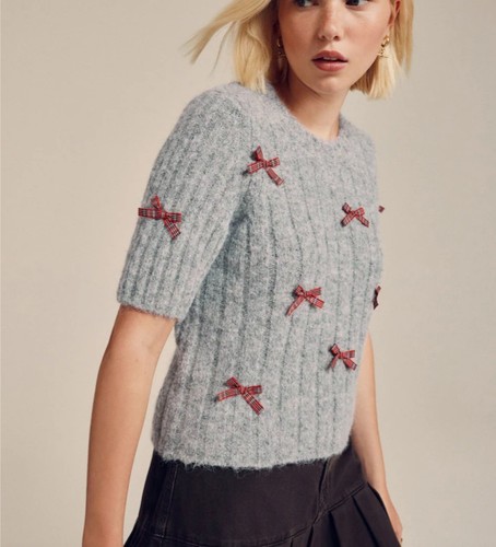 Ladies grey bow - bow, short