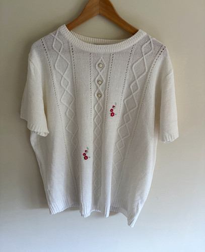 Women white knit - white,
