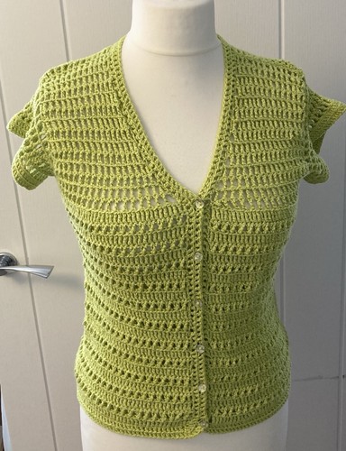 Bright green crochet - bright, cardigan