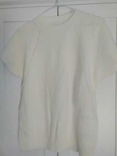 Ivory short sleeve jumper - short, size