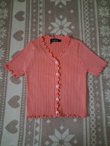 Boohoo pink ribbed short
