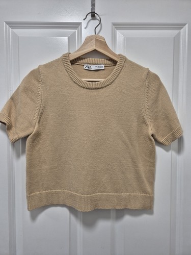 Zara beige short sleeve - short, knit