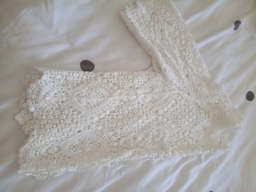 White edge lace - white, to
